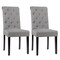 Costway Set of 2 Parsons Upholstered Fabric Chair with Wooden Legs Pink/Beige/Grey/White&Black